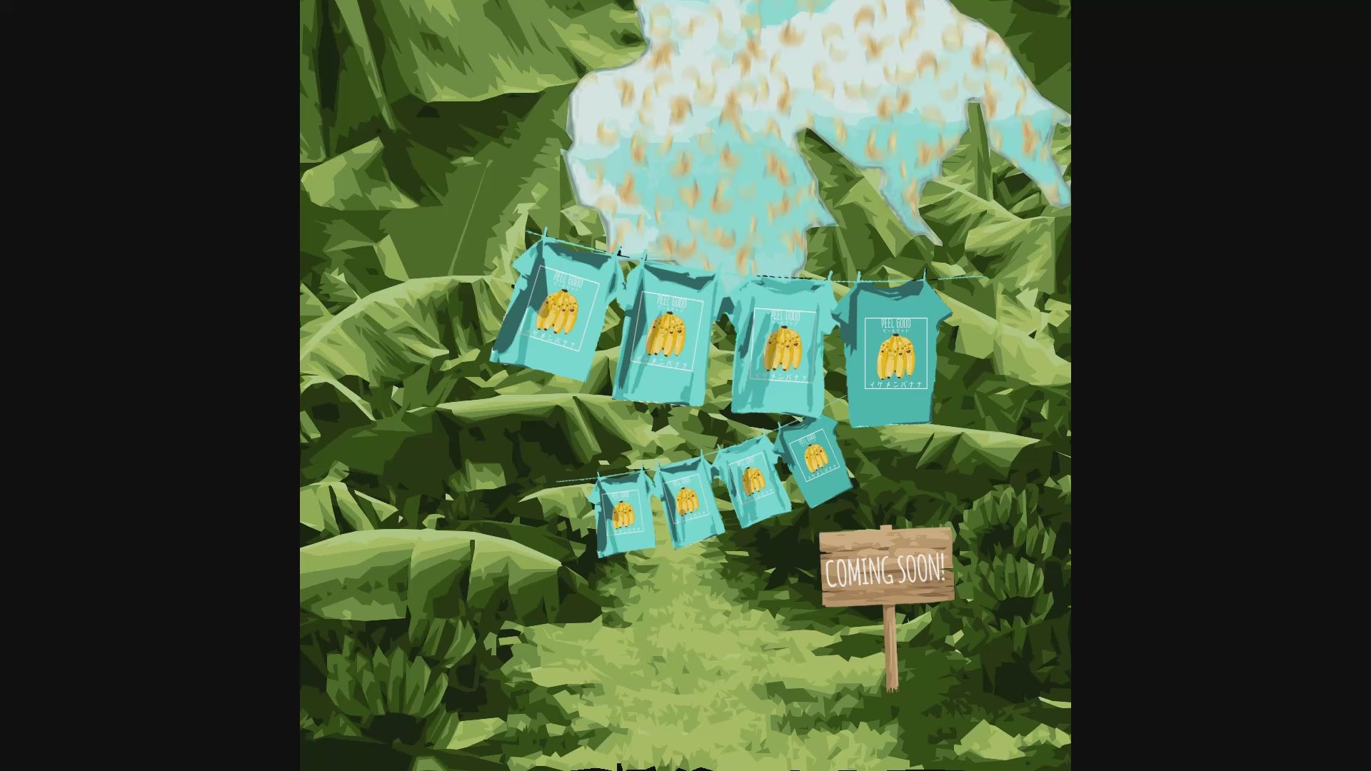 Load video: Banana&#39;s promoting a Peel Good T-shirt
